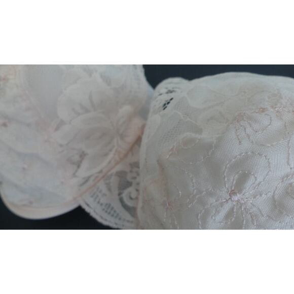 Vtg Victoria's Secret Bra 36D Pink Embroidered Bow Lace Gold Label Bralette 80s - Picture 4 of 8